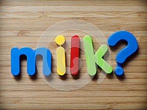 Milk question concept