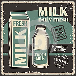 Milk Retro Vintage Classic Signage Poster
