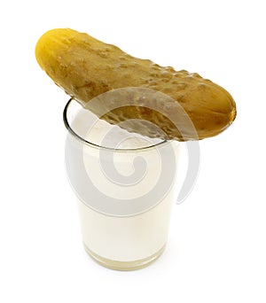 Milk and salted cucumber.