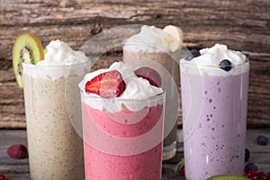 Milk shake with berries