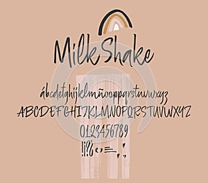 Milk Shake handwritten font. Script.