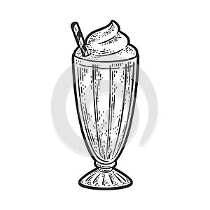 Milk shake line art sketch vector illustration