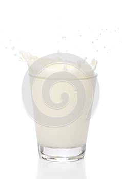Milk splah on a glass,
