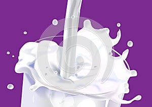 Illustrated pouring milk photo