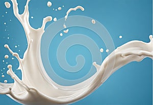 milk splash with blue background