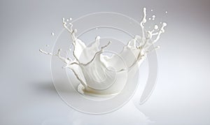 Milk splash close up, drink concept, package, illustration food, Generative AI