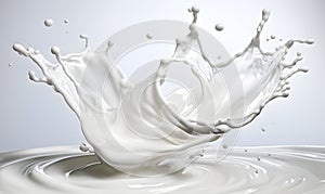 Milk splash close up, drink concept, package, illustration food, Generative AI