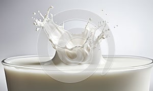 Milk splash close up, drink concept, package, illustration food, Generative AI