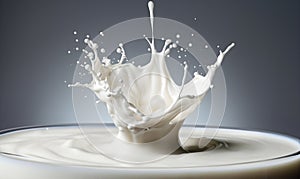Milk splash close up, drink concept, package, illustration food, Generative AI