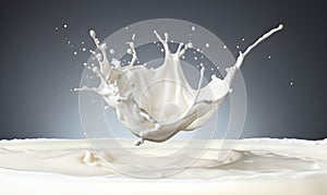 Milk splash close up, drink concept, package, illustration food, Generative AI