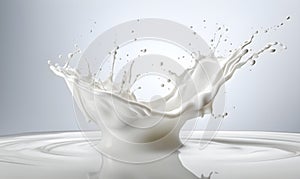 Milk splash close up, drink concept, package, illustration food, Generative AI