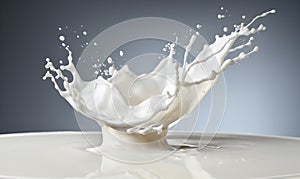 Milk splash close up, drink concept, package, illustration food, Generative AI