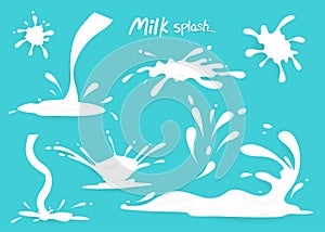 Milk splash collection , set ,vector, clear background