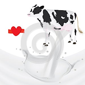 Milk splash cow