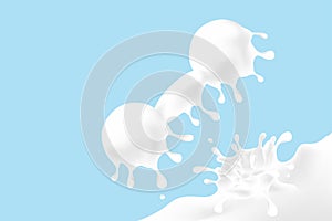 Milk splash Dumbbell exercise shape, World Milk Day concept 3D virtual design illustration