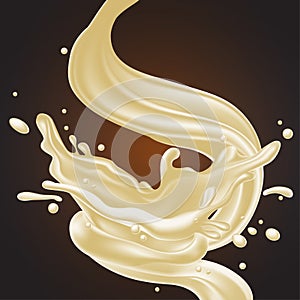 Milk splash, high detailed realistic illustration