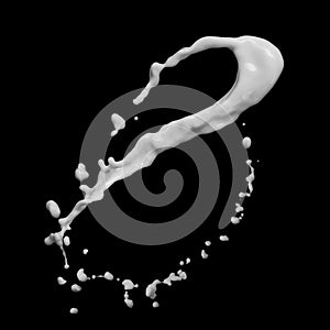 Milk splash isolated on black