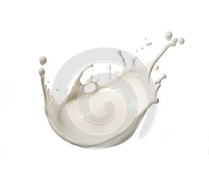 milk splash isolated on white background. Generative A.I