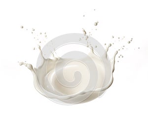 milk splash isolated on white background. Generative A.I