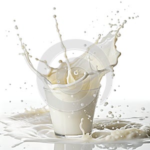 Milk Splash Isolated on White Background