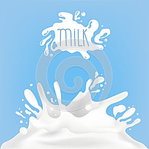 Milk splash set, vector illustration