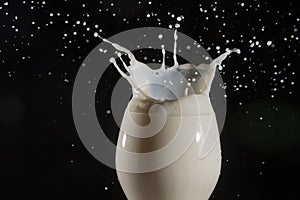 Milk splashing drops, coup