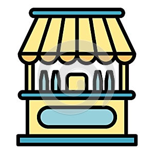 Milk stall icon color outline vector