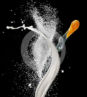 Milk, sugar and egg splash