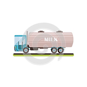 Milk tanker truck vector Illustration on a white background