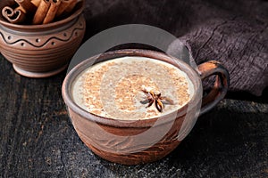 Milk tea chai latte traditional refreshing morning organic healthy hot beverage