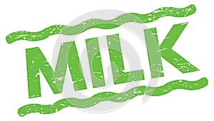 MILK text on green lines stamp sign