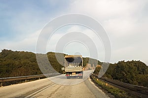 Milk trasportation lorry road sky plastic white
