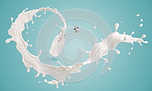 Milk or white liquid splash