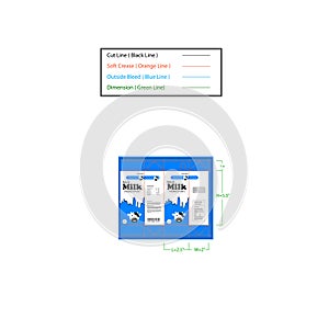Milkbox Packaging dieline template