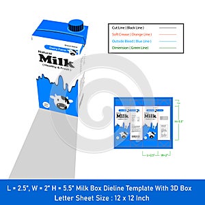 Milkbox Packaging dieline template