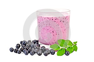 Milkshake with blueberries