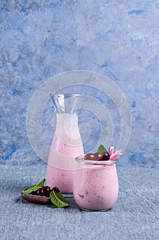 Milkshake with cranberry