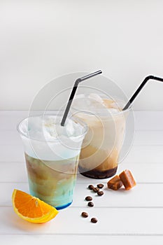 Milkshake ice coffee group.