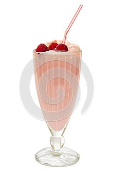 Milkshake with raspberries