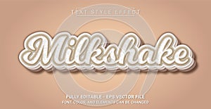 Milkshake Text Style Effect. Editable Graphic Text Template