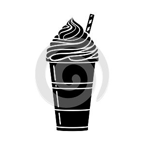 Milkshake Vector Silhouette Icon