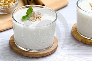 Milkshake with walnut pieces