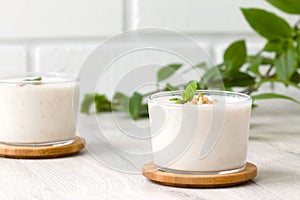 milkshake with walnut pieces