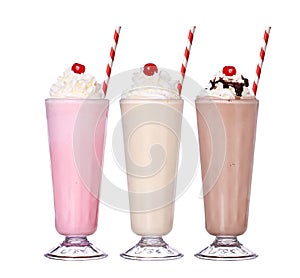 Milkshakes chocolate flavor ice cream set collection