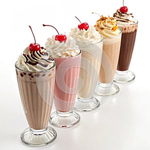 Milkshakes isolated