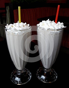 Milkshakes with whipped cream