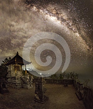 Milkway and Bali temple