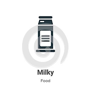 Milky vector icon on white background. Flat vector milky icon symbol sign from modern food collection for mobile concept and web