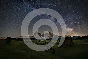 Milky way above dolomites