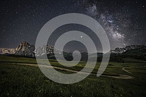 Milky way above dolomites